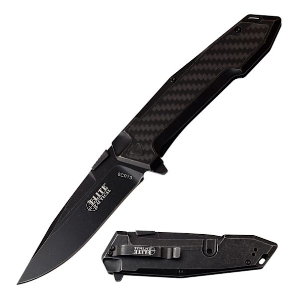 Elite Tactical - ET-1018 - Folding knife Black Svart
