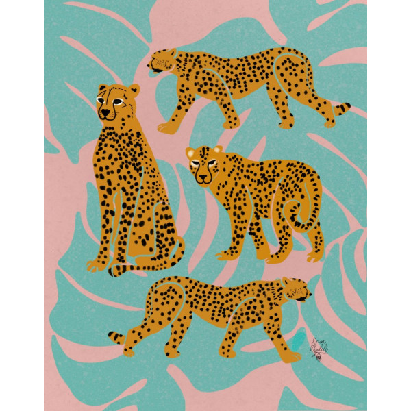 Leopards Erum Khalili.png MultiColor 70x100 cm