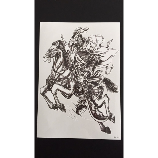 Tillfällig Tatuering 21 x 15cm - Warrior on horse