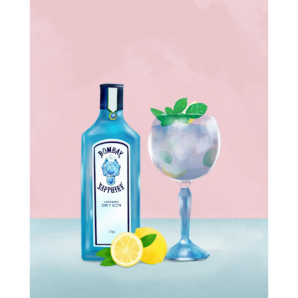 Gin Cocktail MultiColor 21x30 cm