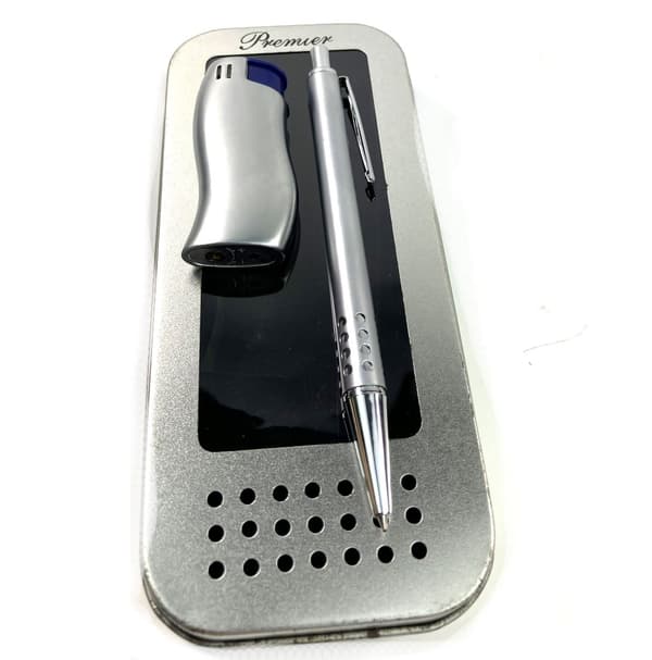 Gas-lighter set Metal look