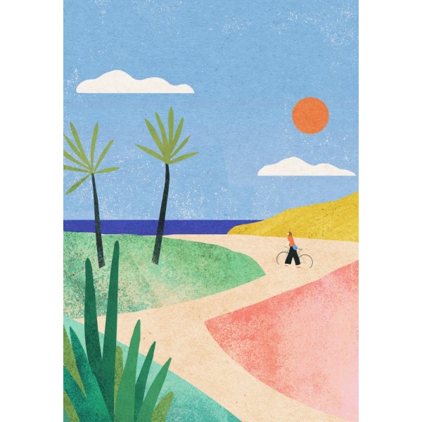 Beach Girl MultiColor 21x30 cm