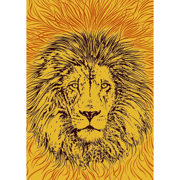 Lion Portrait N King Of The Beasts MultiColor 50x70 cm