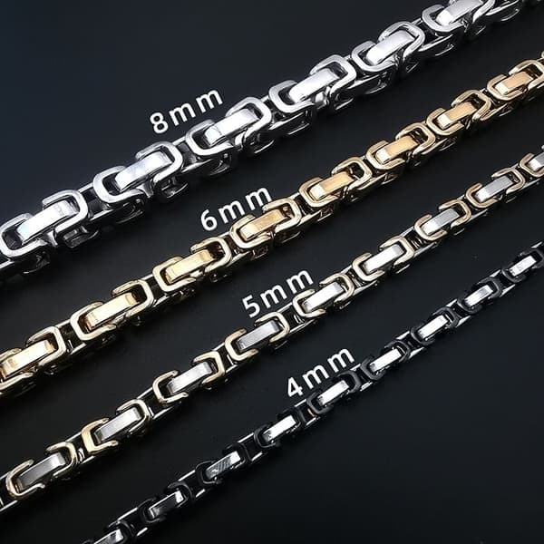 Byzantine necklace chain – silver and gold, 5 mm, 75 cm 5mm*75cm