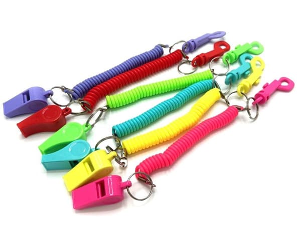 nøkkelring med lanyard fløyte rød