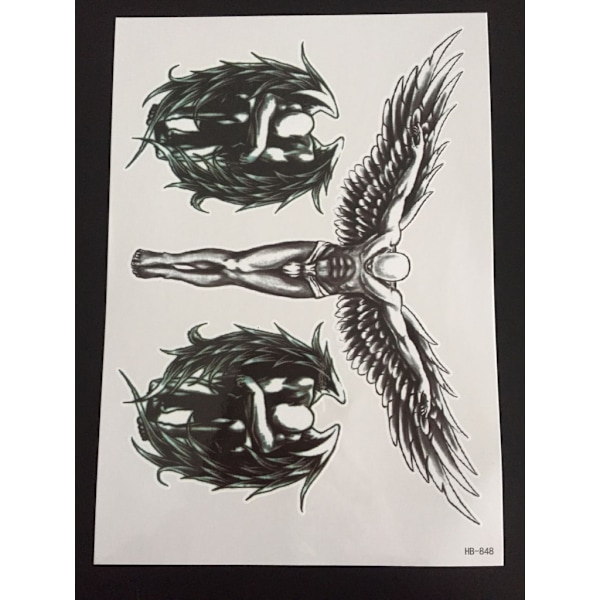 Midlertidig tatovering 21 x 15cm - engel - lucifer