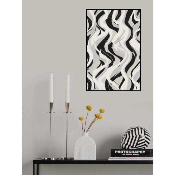 Beige Grey Black Waves Pattern MultiColor 30x40 cm