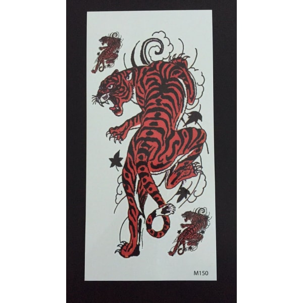 Tillfällig Tatuering 19 x 9cm - tigrar