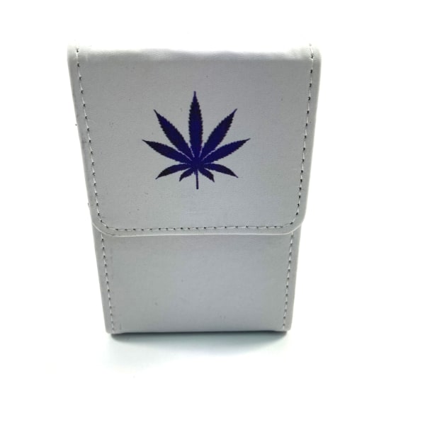 Belt Cigarette case - Vit löv multifärg