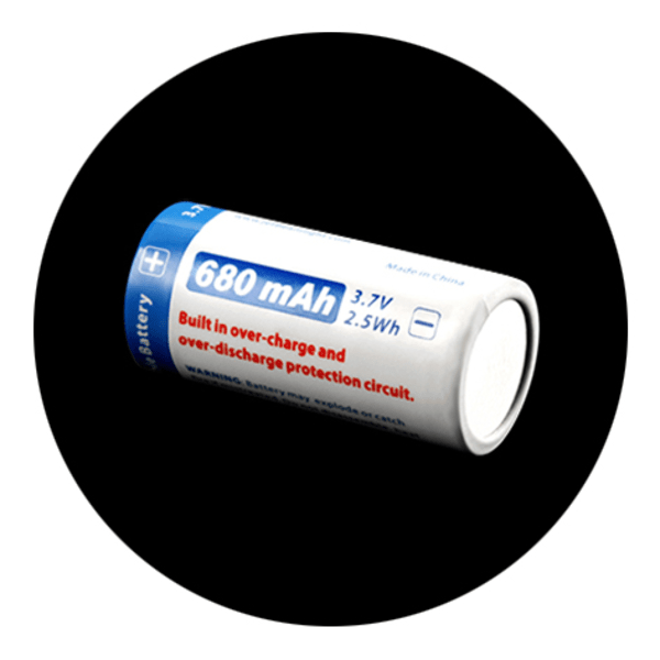 NITEYE by JETBeam-JL160 RCR123A 680 mAh uppladdningsbart batteri Svart