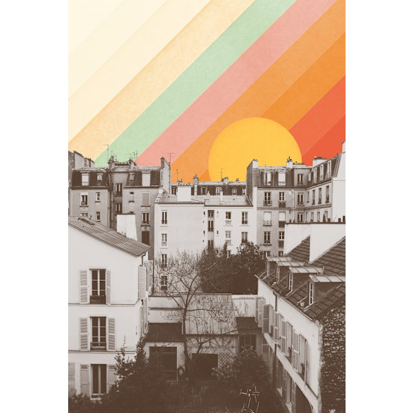 Rainbow Sky Above Paris MultiColor 21x30 cm