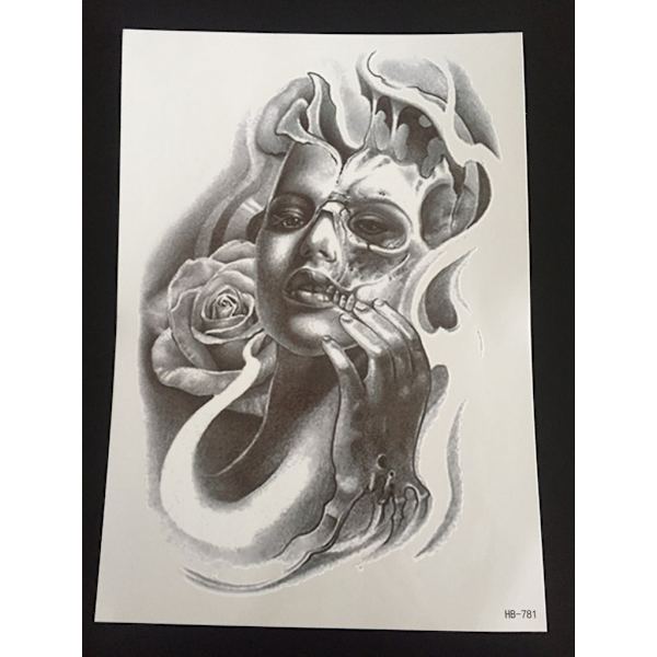 Midlertidig tatovering 21 x 15 cm – Two-faced Woman