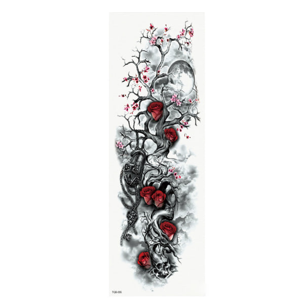 HUOMIOKOKO - 46 x 17 CM - Tatuointi - ruusuja jasmiinia