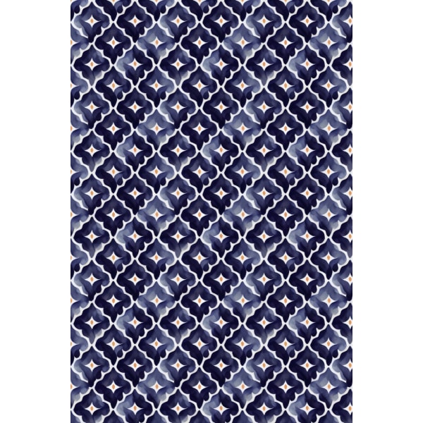 Blue Aquarell Tile Pattern MultiColor 70x100 cm