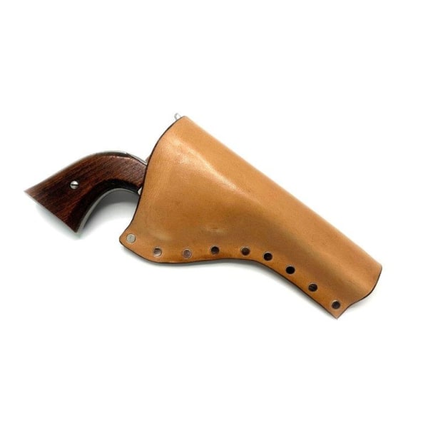 JJ Custom Works - Colt .45 Peacemaker Holster - Right - 4.75" - Natural - Plain - Nickel Studs Right side - 4,75"