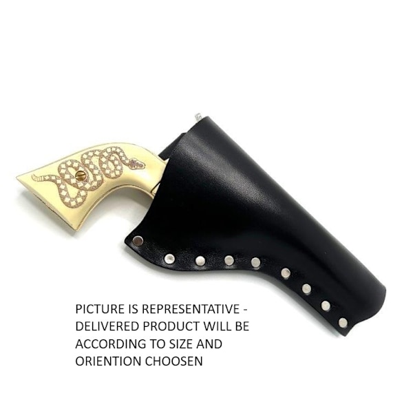 JJ Custom Works - Colt .45 Peacemaker Holster - Left - 5.5" - Black - Plain - Nickel Studs Left side - 5,5"