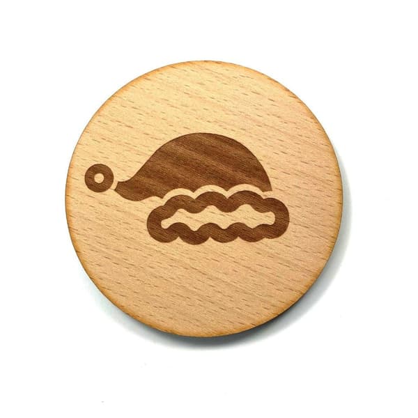 Wooden coaster - Santa hat Brown