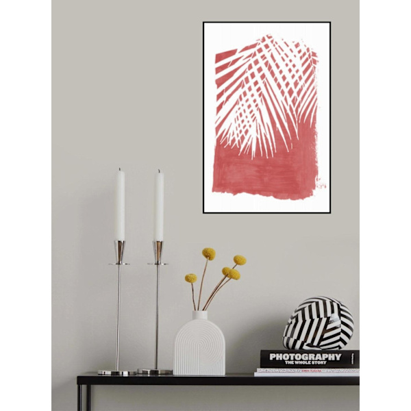 Red Palm Leaves Silhouette MultiColor 70x100 cm
