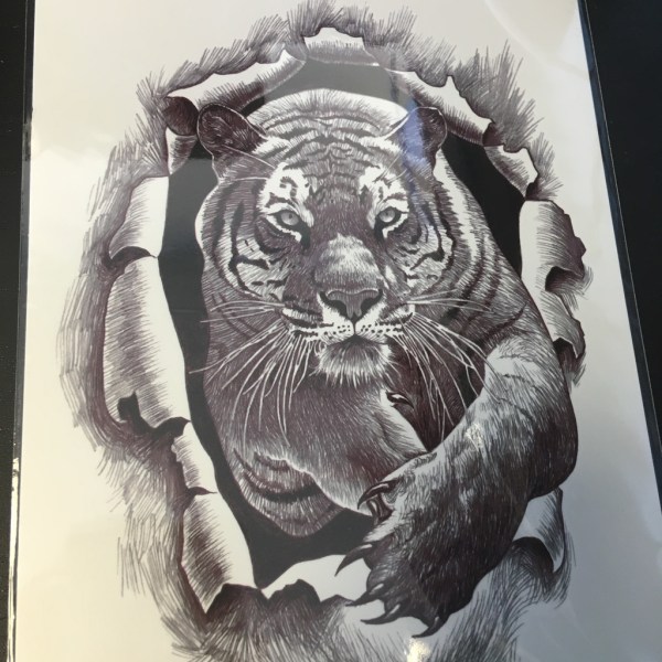 Tillfällig Tatuering 21 x 15cm - Tiger