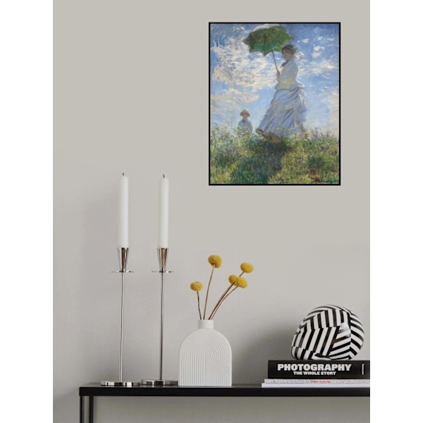Nainen aurinkosuojan kanssa MultiColor 21x30 cm