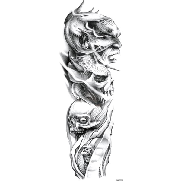 HUOMIO! KATSO KOKO! Väliaikainen tatuointi - 46 x 17 cm - demonit