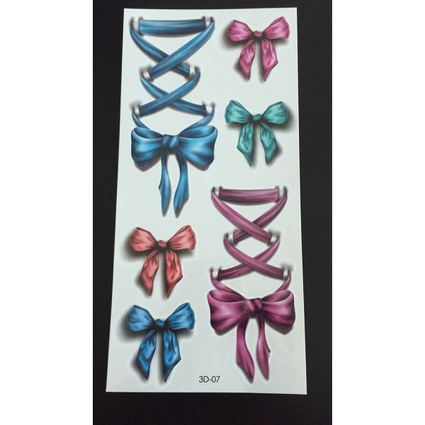 Tillfällig Tatuering 19 x 9cm - 3D Rosetter