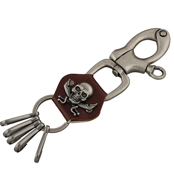 Nice Keyring in SteamPunk-style - pirate skelleton