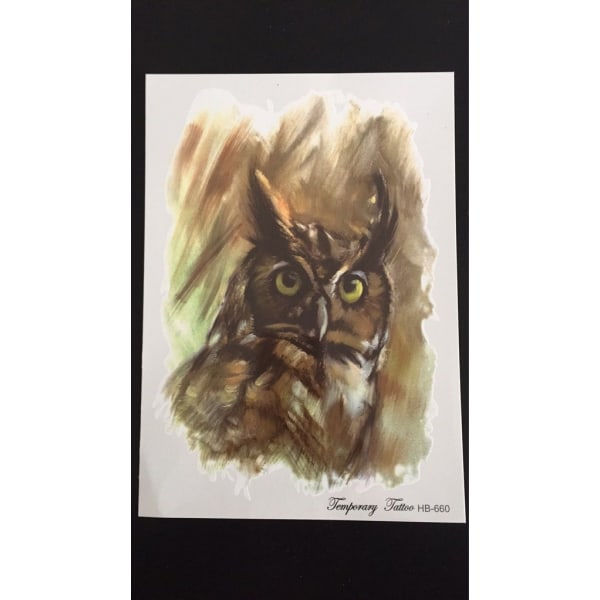 Tillfällig Tatuering 21 x 15cm - Owl