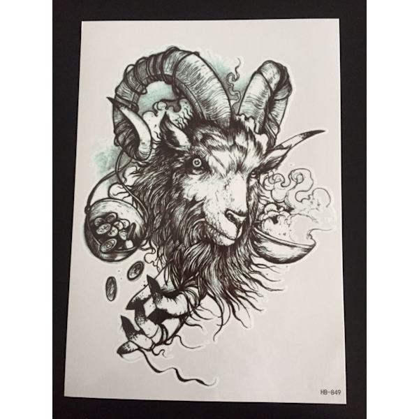 Tillfällig Tatuering 21 x 15cm - Bock / djävul