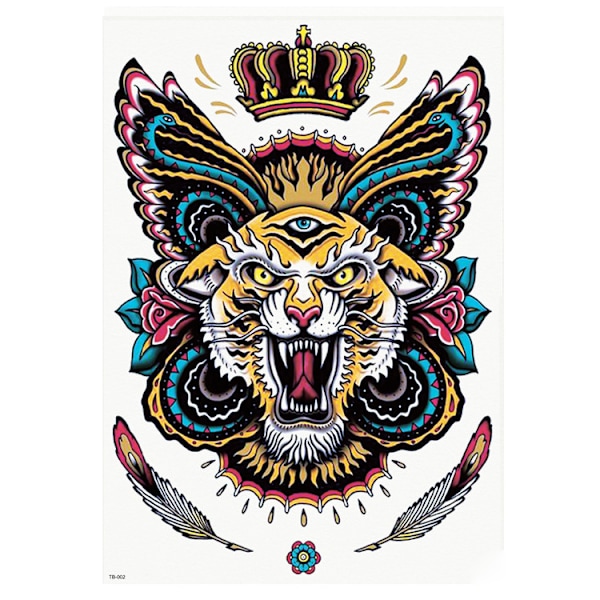 HEL RYGGTAVLA! Tillfällig Tatuering 48 x 34cm - tiger