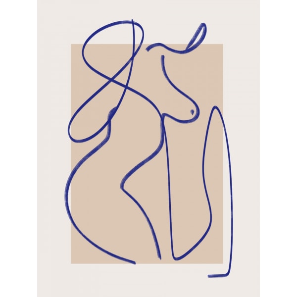 Abstract Blue Line Art 2 MultiColor 21x30 cm