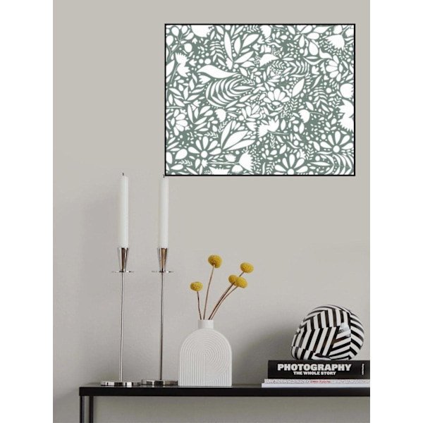 Scandi Green White Pattern MultiColor 21x30 cm