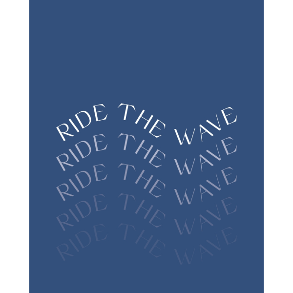 Ride The Wave MultiColor 30x40 cm