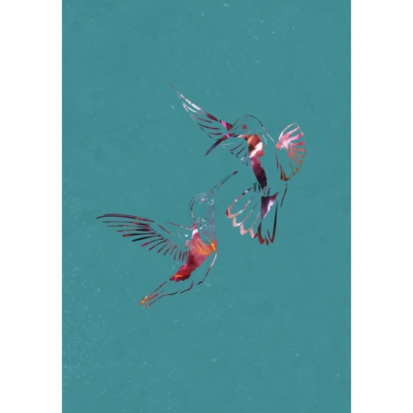 Pink Green Bird Flight MultiColor 70x100 cm