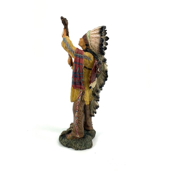Native american with wooden stick Multicolor