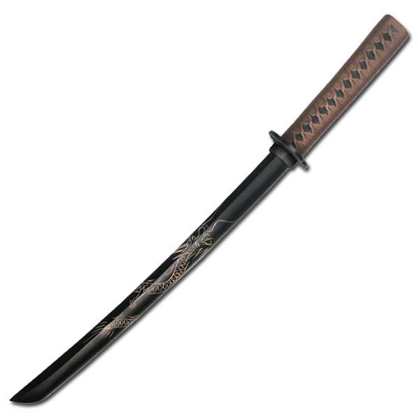 1808D SAMURAI WOODEN TRAINING SWORD 30" OVERALL Black