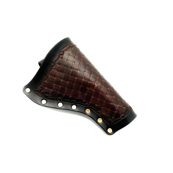 JJ Custom Works - Colt .45 Peacemaker Holster - Right - 2.25" - Brown - Basketweaved - Brass studs Right side - 2,25"