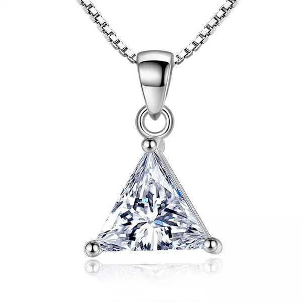 Triangle necklace - silver color with rhinestone