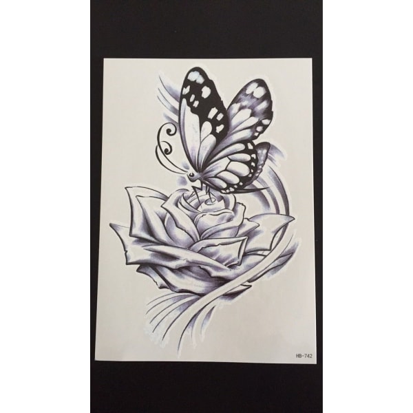 Tillfällig Tatuering 21 x 15cm - Butterfly