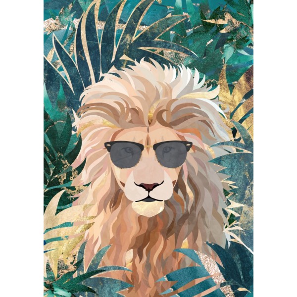 Cool Tropical Lion In Sunglasses multifärg