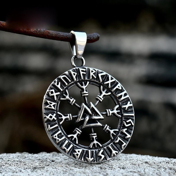 Vedhæng - Nordisk Mytologi - Vegvisir med runer