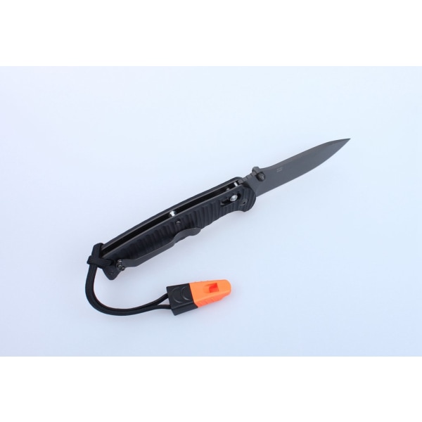 GANZO G7413p black stonewashed with whistle - knife folding knife svart mönstrat handtag