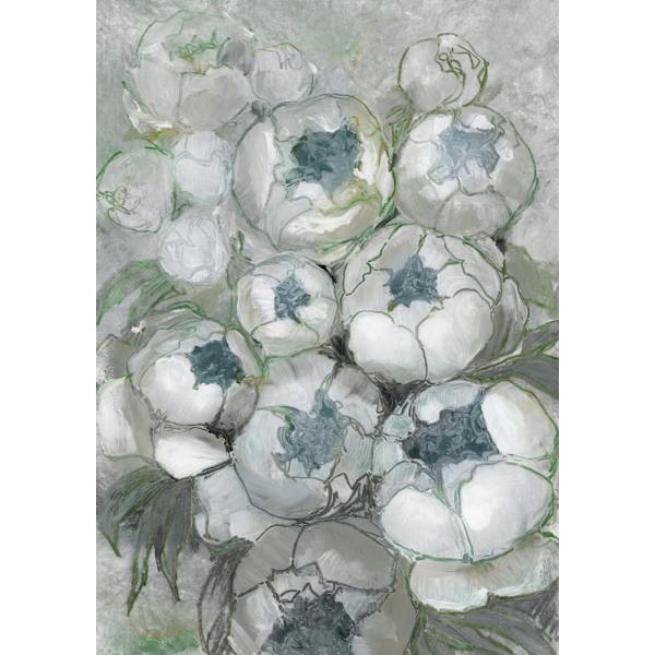 Nuria Bouquet Of Peonies In Teal And Green MultiColor 70x100 cm