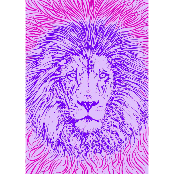 Lion Portrait N King Of The Beasts MultiColor 30x40 cm