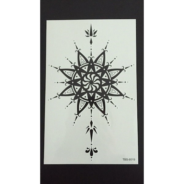 Midlertidig tatovering 19 x 12 cm - Tribal Flower