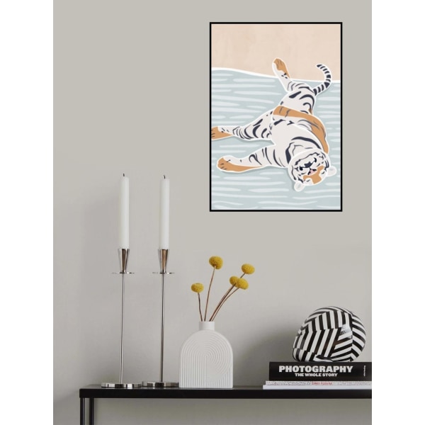 Scandi Sleeping Tiger Children's Art MultiColor 21x30 cm