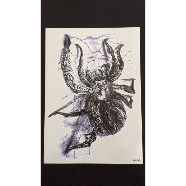 Midlertidig tatovering 21 x 15cm - Spider