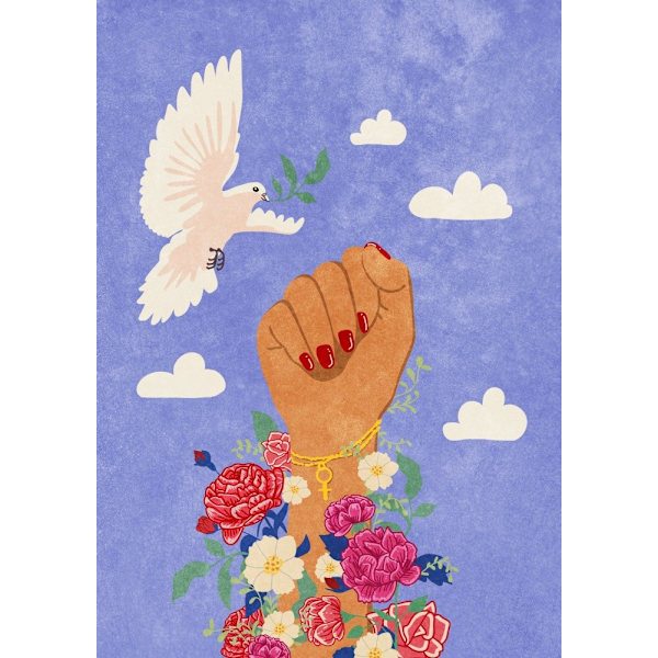 Feminist Fist MultiColor 70x100 cm