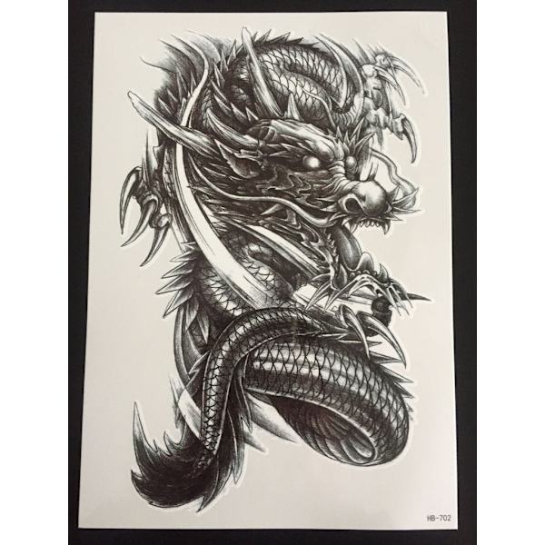 Tillfällig Tatuering 21 x 15cm -Dragon