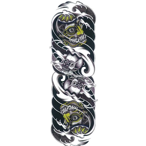 OBS STORLEK - 46 x 17 CM - Tatuering - happy sculls
